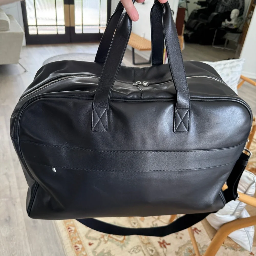 Saint Laurent‎ Black Lambskin Camp Maxi Duffle Bag, 821907 AAC3N, NWT